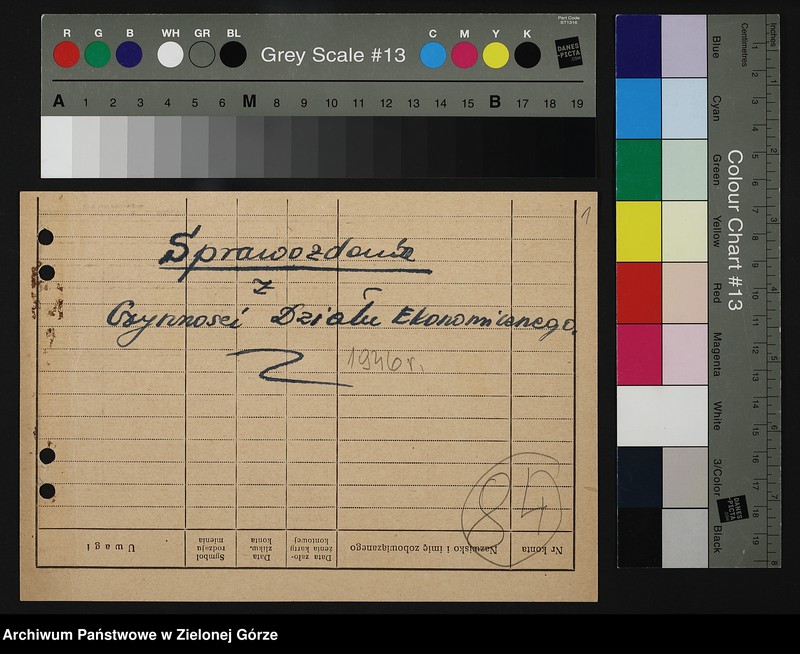 Obraz z jednostki "[Sprawozdania z działalności Działu Ekonomicznego i Działu Handlowego Tymczasowego Zarządu Państwowego i Biura Obwodowego OUL w Zielonej Górze]"