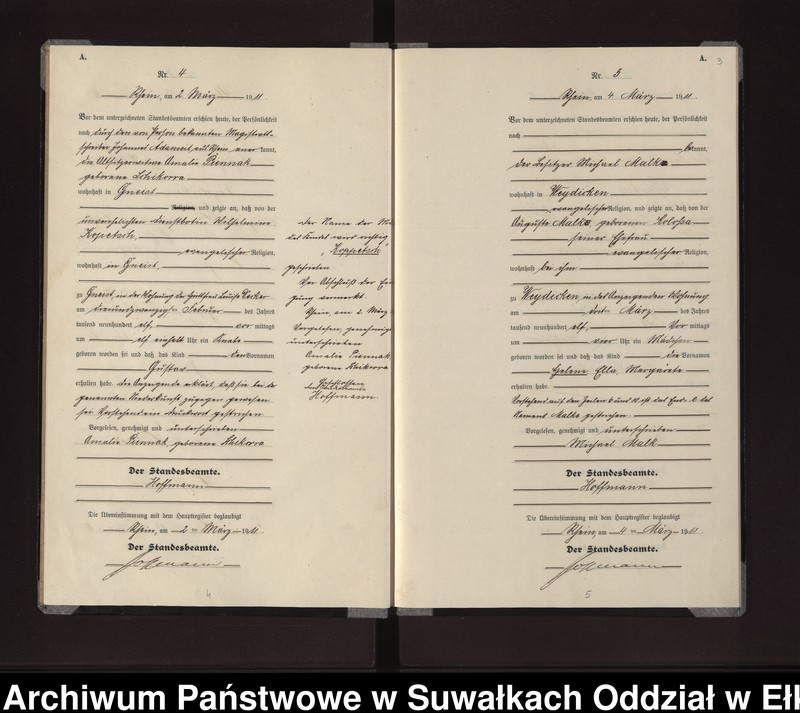 image.from.unit.number "Geburts-Neben-Register des Königlichen Preussischen Standes-Amtes Gneist Kreis Lötzen"
