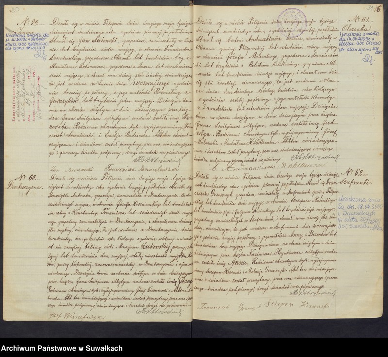 Obraz 18 z jednostki "Księga urodzeń, małżeństw, zejścia 1920 Filipów"