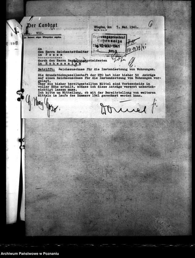 Obraz 10 z jednostki "Reichszuschüsse für Instandsetzungs - und Wohnräumen in den Grenzgebieten"