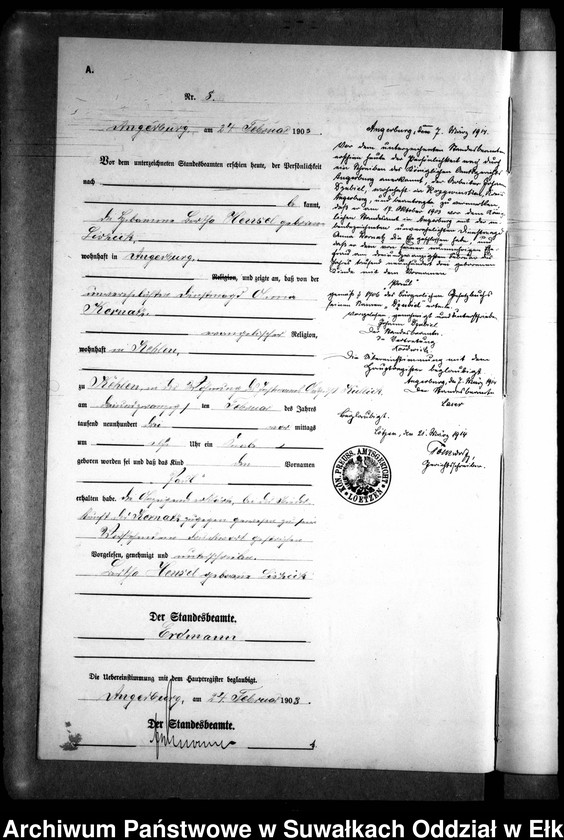 image.from.unit.number "Geburts-Neben-Register des Preussischen Standes-Amtes Kehlen Kreis Angerburg"