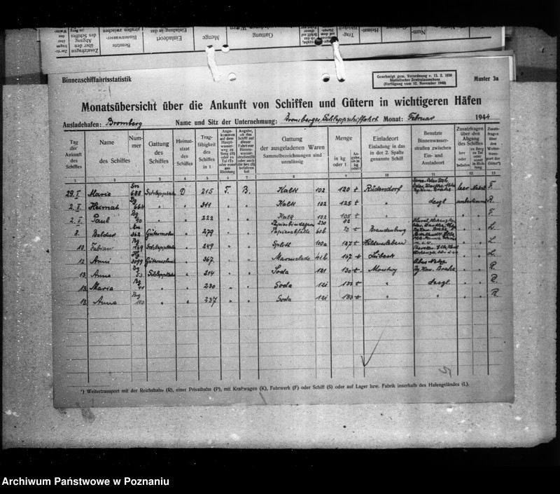 Obraz 9 z jednostki "Monatsübersichten über die Ankunft von Schiffen und Güter in wichigeren Häfen"