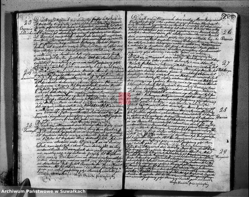 image.from.unit.number "Akta trzech obiektów urodzenia, małżeństw i zejścia parafii weysieyskiey z roku 1832"