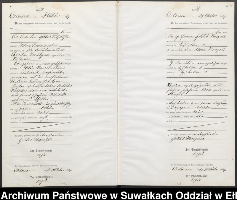 image.from.unit.number "Sterbe-Neben-Register des Preussischen Standes-Amtes Orlowen Kreis Lötzen"