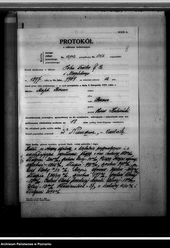 Obraz 12 z jednostki "Majątek Borowo pow. kościański, własność O. Bernuthe nr woj. kotła 5856"