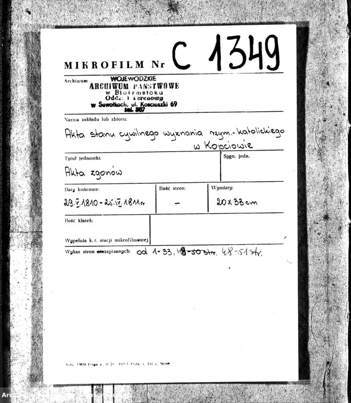 Obraz 3 z jednostki "Akta Zeszłych Gminy Kopciowskiey od 1-go Maia 1810 R."