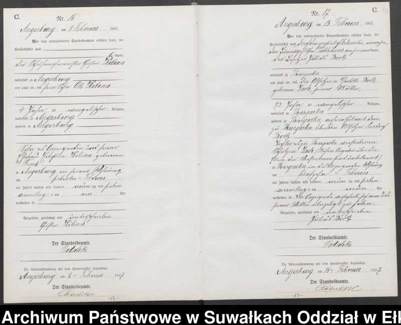 image.from.unit.number "Sterbe-Neben-Register des Preussischen Standes-Amtes [Angerburg] Kreis [Angerburg]"