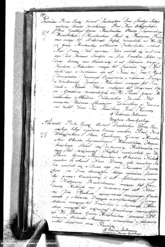 image.from.unit.number "Akta Urodzonych Gminy Mirosławskiey na Rok 1820"