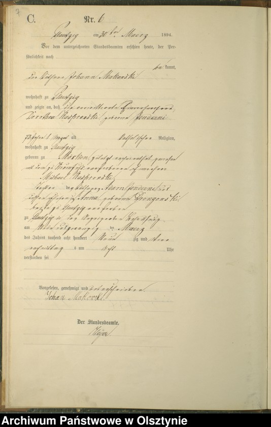 image.from.unit.number "Sterbe-Haupt-Register Nr 1 - 22"