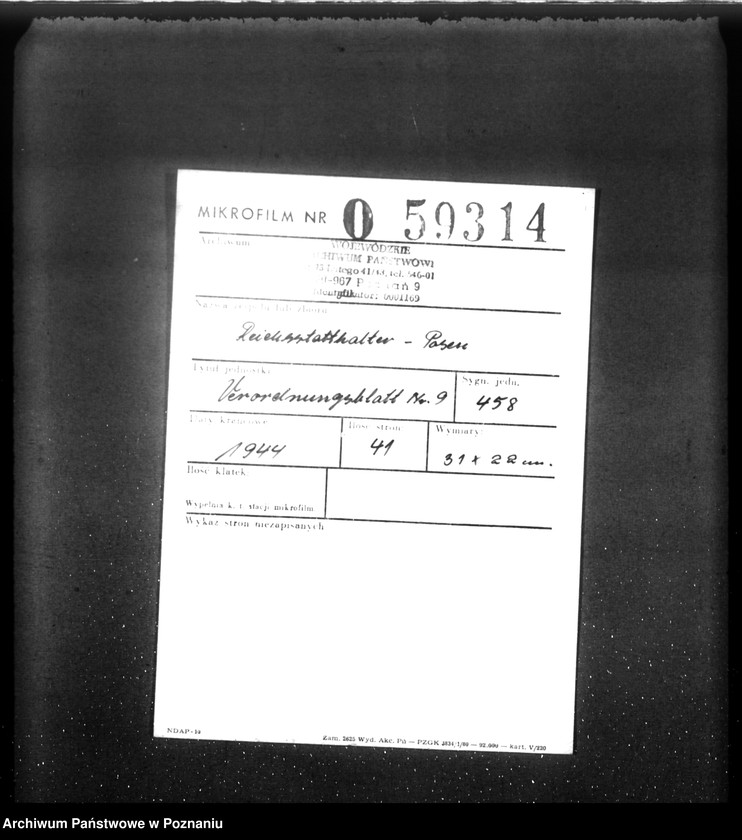 Obraz 2 z jednostki "Verordnungsblatt Nr. 9"