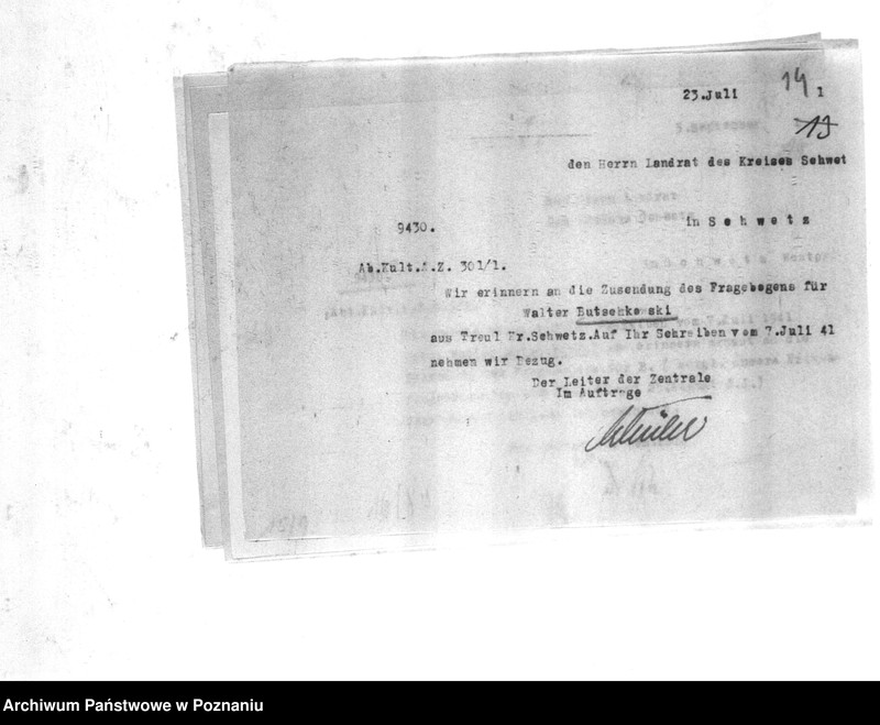 Obraz 18 z jednostki "Amtliche Meldungen Kreis Schwetz (Świecie)"