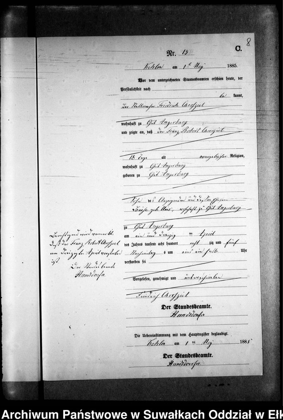 image.from.unit.number "Sterbe-Neben-Register des Preussischen Standes-Amtes Kehlen Kreis Angerburg"