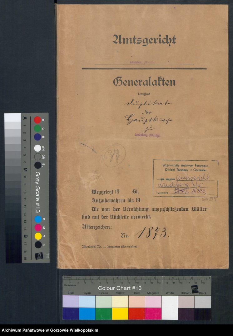 image.from.unit.number "Duplikate der Hauptkirche zu Landsberg an der Warthe (zawiera także Concordien, Reformirte und Militair Kirchen Gemeinde dotyczące zgonów w 1873 r.)"