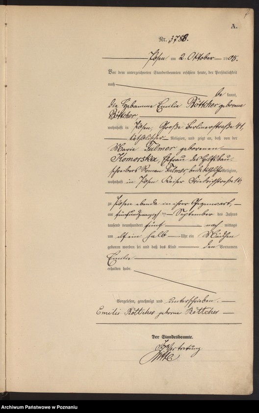 Obraz 9 z jednostki "Księga miejscowa urodzeń tom VIII"