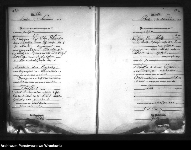 image.from.unit.number "Geburts-Haupt-Register Breslau I 1874 Band 2"