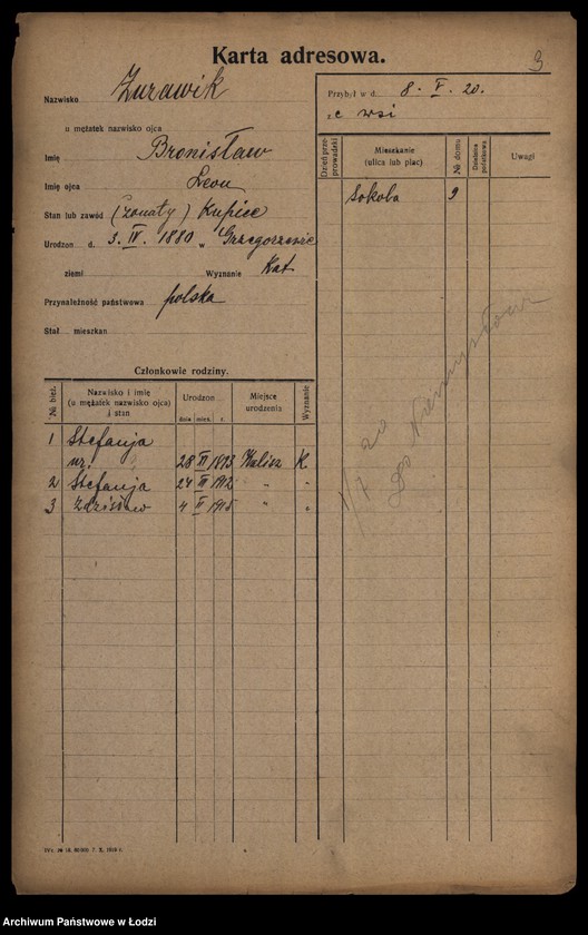 image.from.unit.number "[Spis ludności Łodzi] Żórawiak - Zybrand"