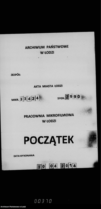 Obraz 1 z jednostki "Ob izmerenji usadb"