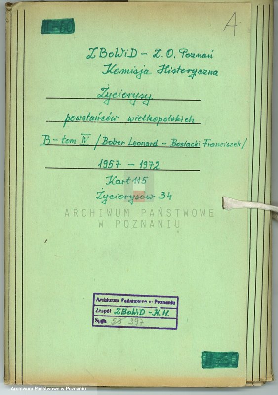 Obraz 4 z jednostki "Życiorysy powstańców wielkopolskich: B - tom lV /Bober Leonard - Bosiacki Franciszek/."