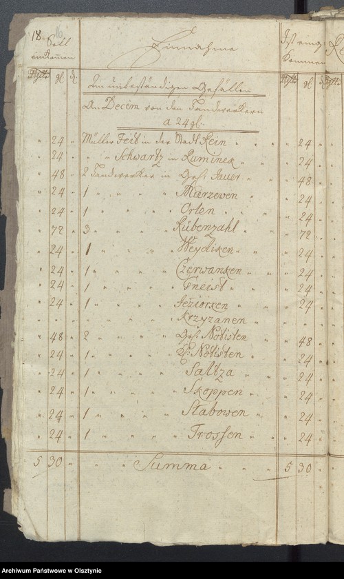 image.from.unit.number "Jahres Kirchen Rechnung der Reinschen Kirche aller Einnahme und Ausgabe"