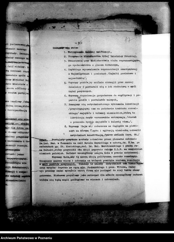 Obraz 20 z jednostki "Okólniki, programy działania, sprawy personalne wycinki prasowe"