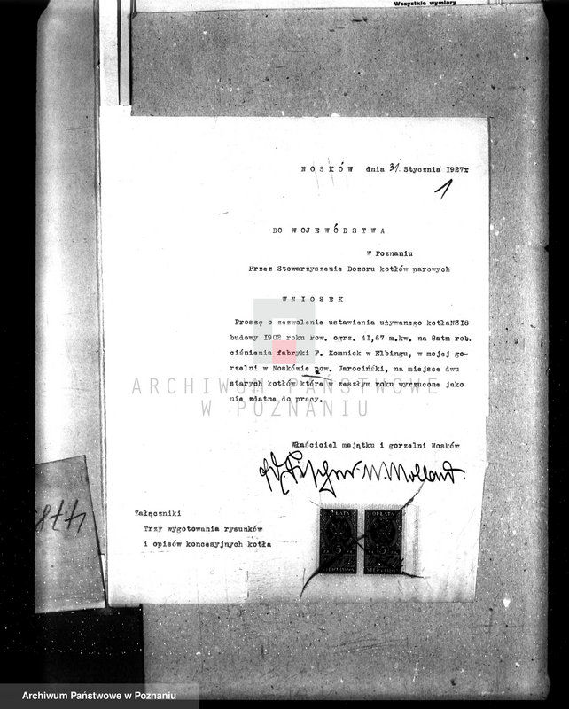 Obraz 5 z jednostki "Gorzelnia w Noskowie pow. jarociński /Fischer von Mollard/ nr woj. kotła 4785"