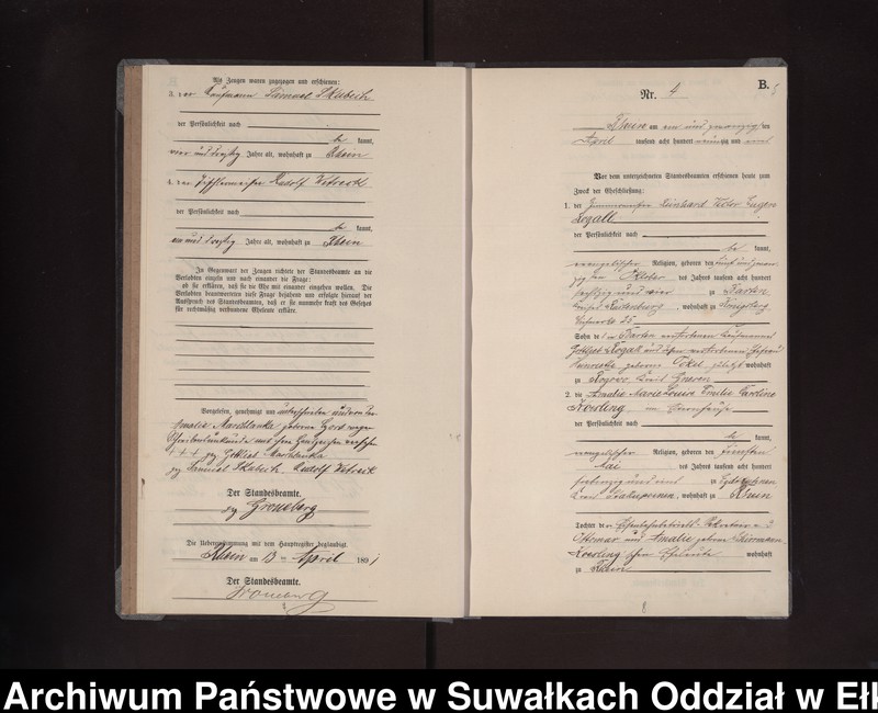 image.from.unit.number "Heiraths-Neben-Register des Preussischen Standes-Amtes Rhein Kreis Loetzen"