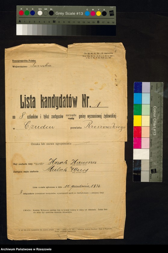 image.from.unit.number "Listy płatników składki Gminy Wyznaniowej Żydowskiej w Czudcu"