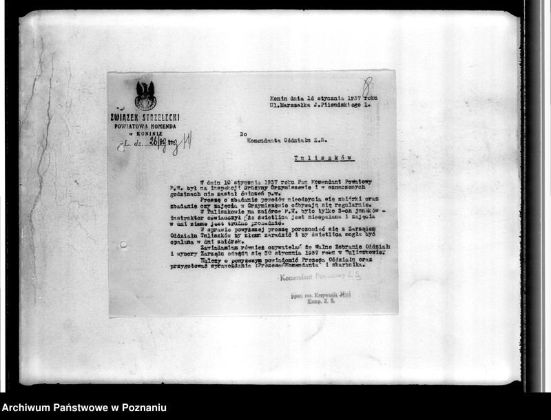 Obraz 12 z jednostki "Korespondencja Związku Strzeleckiego - sprawozdania z wycieczek i zawodów strzeleckich, sprawozdania z działalności"