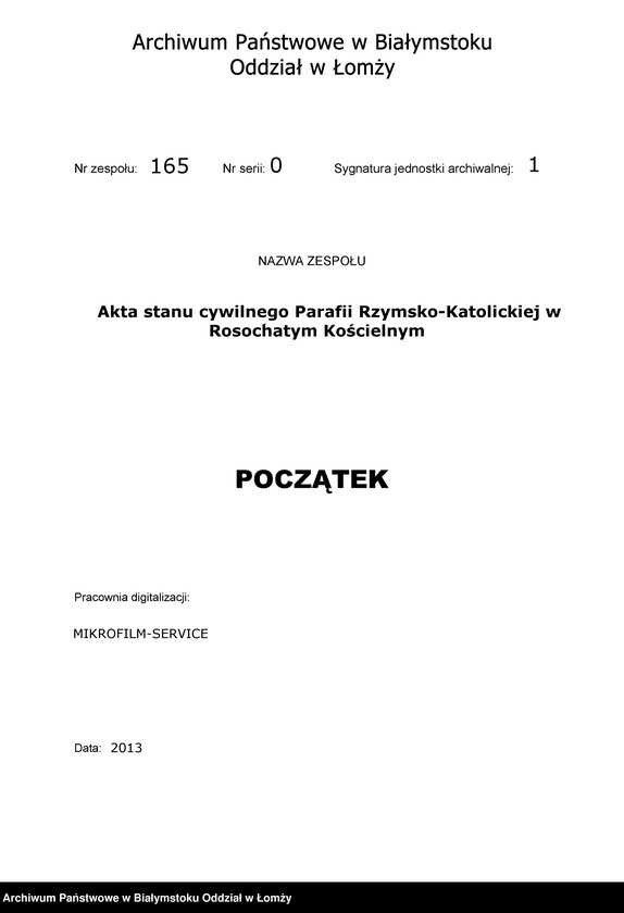 Obraz 3 z jednostki "Sumaryusz metryk dawnych i zaślubień małżeńskich"