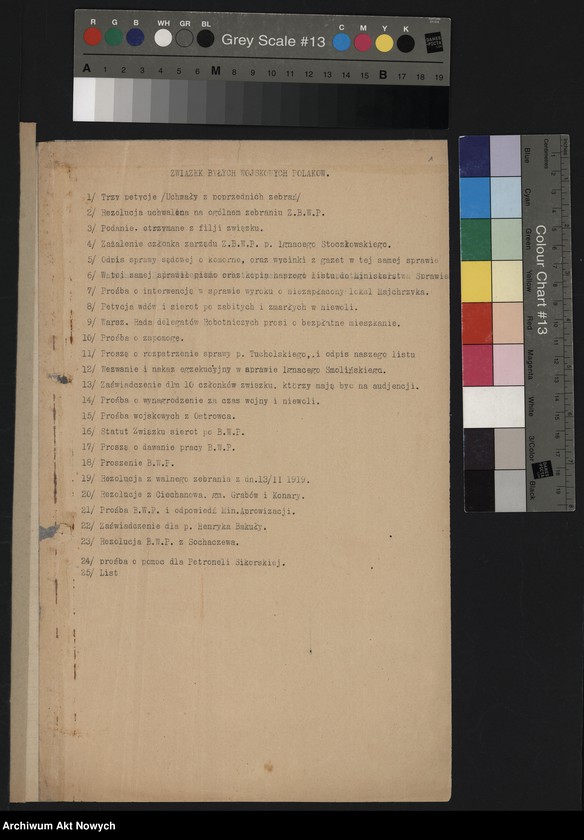 image.from.unit.number "Związek byłych wojskowych Polaków. Memoriały dotyczące spraw bytowych: posad, pomocy"