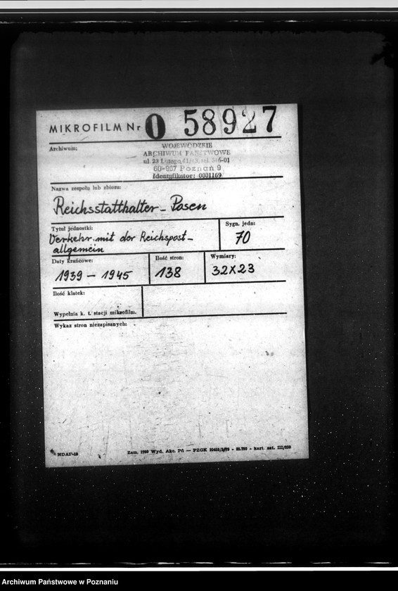 Obraz 2 z jednostki "Verkehr mit der Reichspost- allgemein"