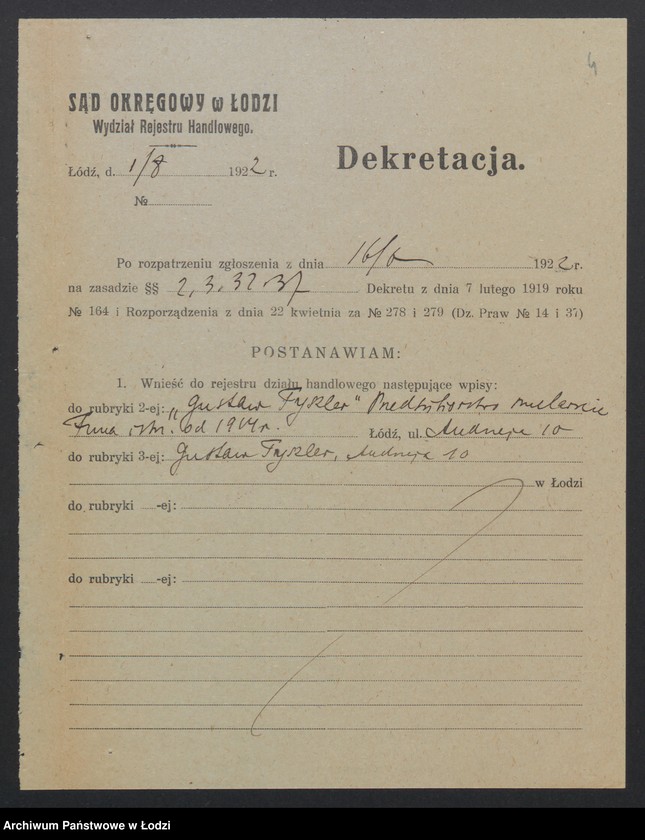 Obraz 6 z jednostki "Gustaw Tyszler – przedsiębiorstwo malarskie"