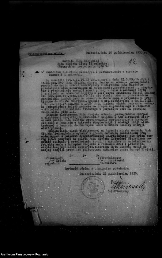 Obraz 16 z jednostki "Wniosek o uprawnienie na zakład elektryczny miasta Swarzędza powiat poznański"