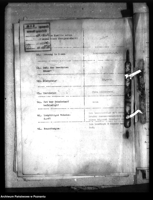 Obraz 18 z jednostki "Wohnungszuweisungen für Deutsche. Verdrängung der Polen."