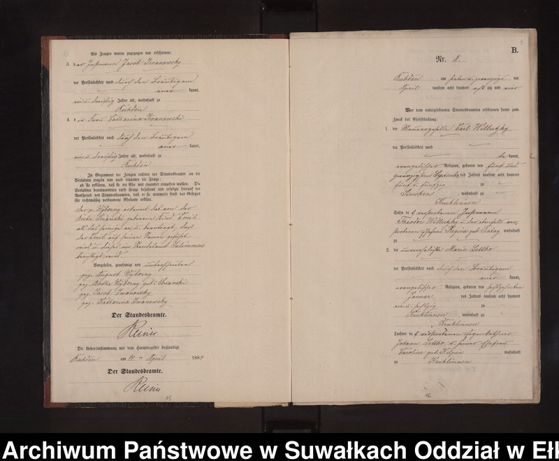 image.from.unit.number "Heiraths-Neben-Register des Preussischen Standes-Amtes Stasswinnen Kreis Loetzen"