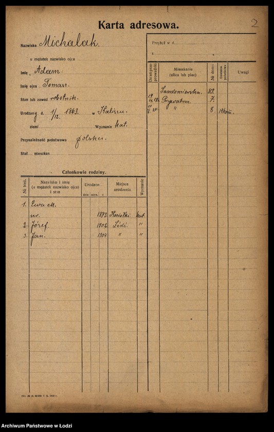 Obraz 4 z jednostki "[Spis ludności Łodzi] Michalak"