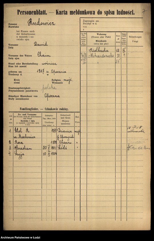 Obraz 9 z jednostki "[Spis ludności Łodzi] Rudolnik-Rupniewski"