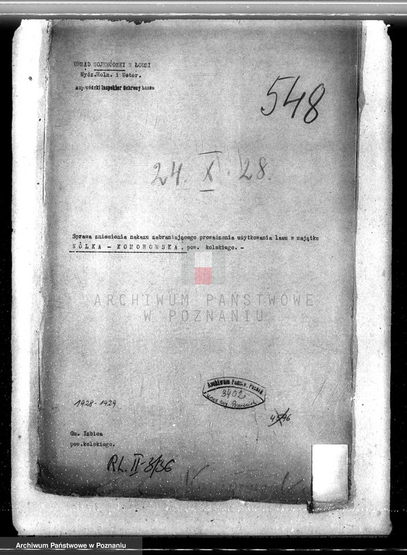 Obraz 4 z jednostki "Sprawa zniesienia nakazu zabraniającego prowadzenia użytkowania lasu w majątku Wólka-Komorowska powiat kolski gmina Izbica"