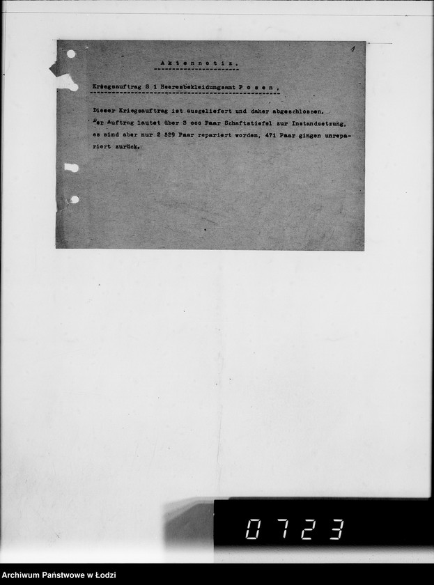 Obraz 5 z jednostki "Heeresbekleidungsamt Posen.Kriegsauftrag s.1/2"