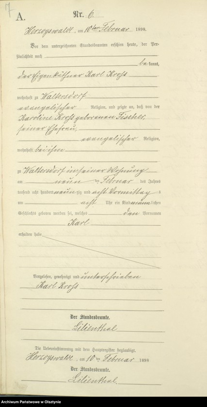 image.from.unit.number "Geburts-Neben-Register Nr 1 - 24 /Fragment księgi/"