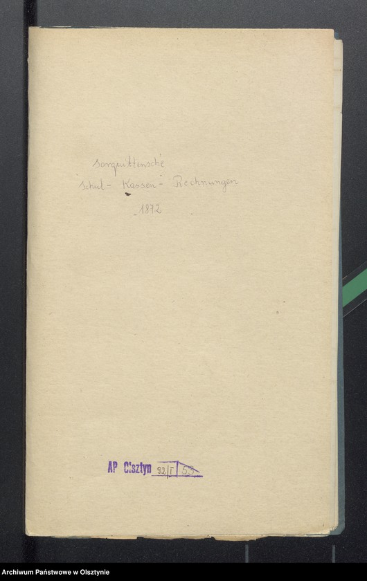 image.from.unit.number "Sorquittensche Schul-Kassen Rechnung aller Einnahme und Ausgabe"