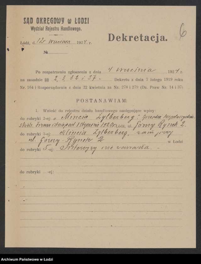 Obraz 8 z jednostki "Mincia Zylberger – sprzedaż kapeluszy damskich"