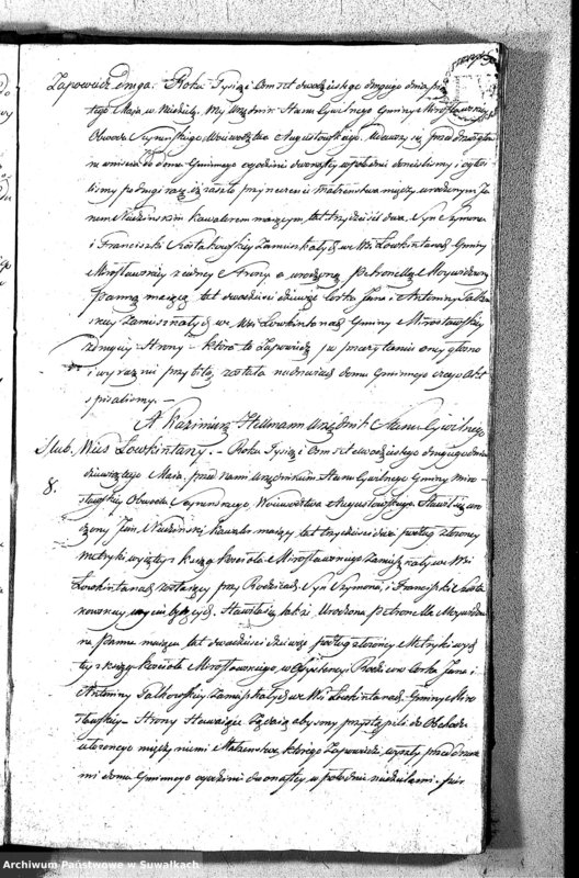 image.from.unit.number "Akta Zaślubionych Gminy Mirosławskiey na Rok 1822"