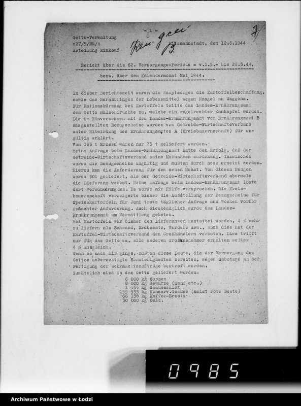 Obraz 11 z jednostki "Monatsberichte [Wydziałów G.V. Plan rozmieszczenia zakładów przemysłowych w Getcie według liczby robotników]"