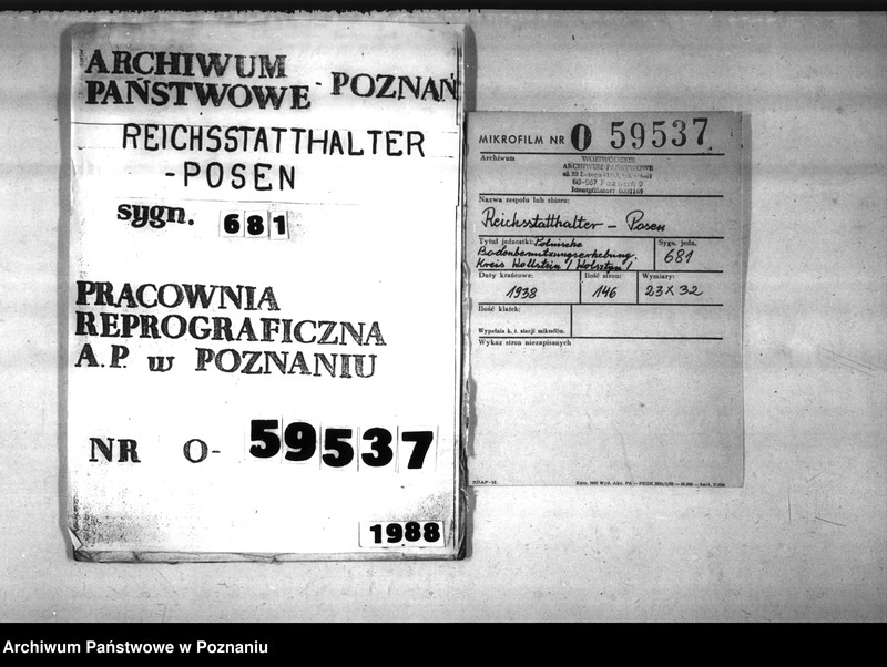 Obraz 1 z jednostki "Polnische Bodenbenutzugserhebung. Kreis Wollsbein (Wolsztyn)"