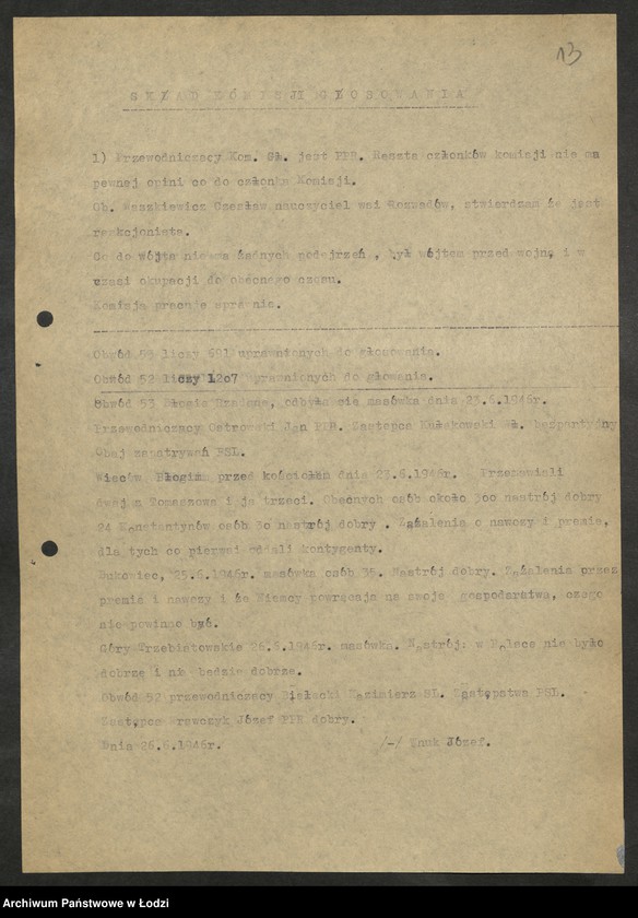 Obraz 14 z jednostki "Referendum Ludowe - sprawozdania [, raporty i wykazy] aktywu wojewódzkiego PPR [oddelegowanego do organizacji powiatowych]"