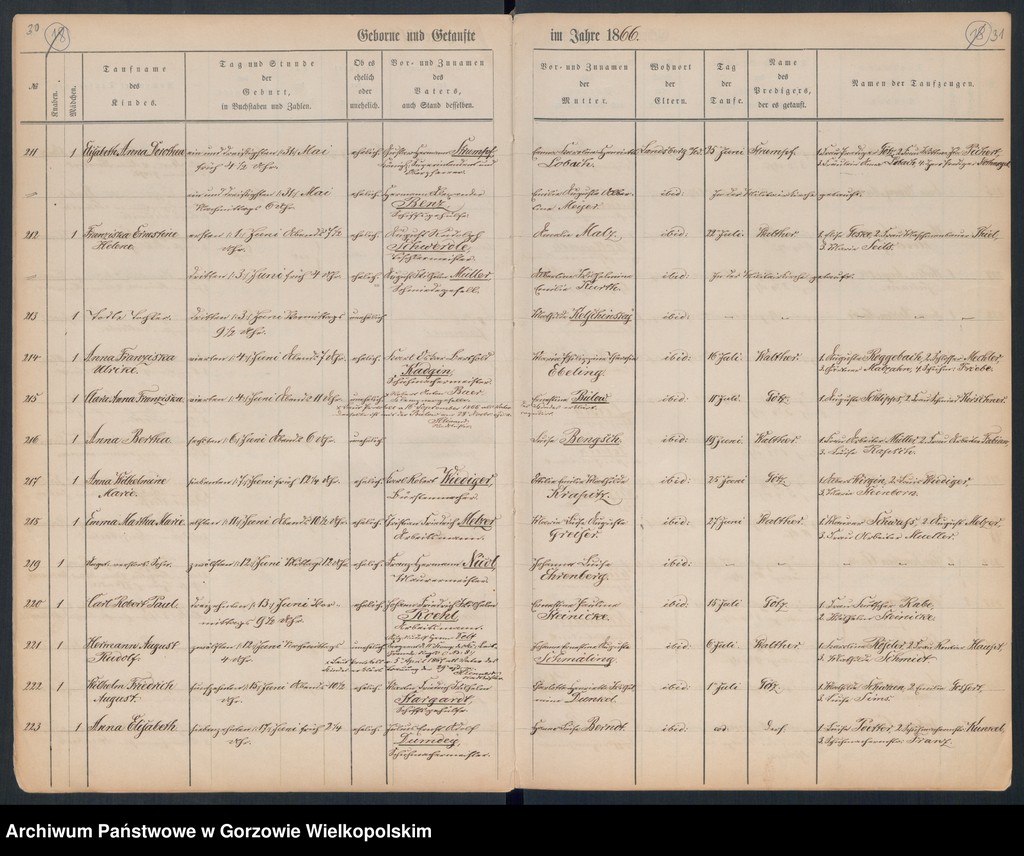 image.from.unit.number "Duplikate der Hauptkirche zu Landsberg an der Warthe (zawiera też księgę zgonów Konkordienkirche z 1866 r.)"