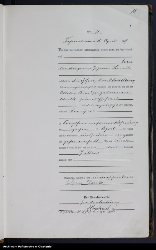 image.from.unit.number "Geburts-Haupt-Register Nr 1 - 55 [1907], Nr 1-67 [1908], Nr 1-60 [1909], Nr 1-68 [1910]"