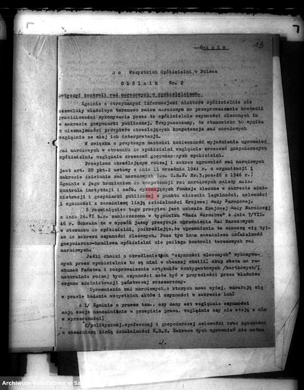 Obraz 10 z jednostki "Związek Rewizyjny Spółdzielni R.P.Okręg Szczeciński - korespondencja"