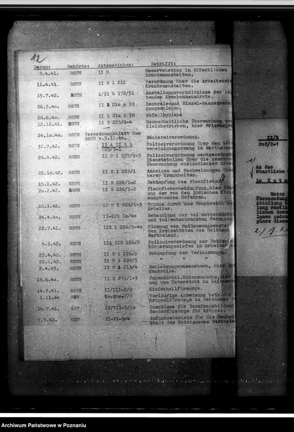 Obraz 16 z jednostki "Aufgaben der Gesundheitsämter. Aktenplan in Gesundheitsämtern. Arbeitsübersicht der Gesundheitsämter. Abfertigung von Juden und Polen."
